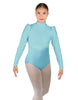 Solid Lycra Long Puff Sleeve with TNeck and Keyhole Back Leotard