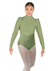 Solid Lycra Long Puff Sleeve with TNeck and Keyhole Back Leotard