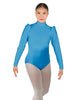 Solid Lycra Long Puff Sleeve with TNeck and Keyhole Back Leotard