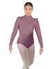 Solid Lycra Long Puff Sleeve with TNeck and Keyhole Back Leotard