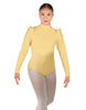 Solid Lycra Long Puff Sleeve with TNeck and Keyhole Back Leotard