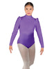 Solid Lycra Long Puff Sleeve with TNeck and Keyhole Back Leotard
