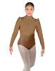 Solid Lycra Long Puff Sleeve with TNeck and Keyhole Back Leotard