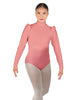 Solid Lycra Long Puff Sleeve with TNeck and Keyhole Back Leotard