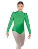 Solid Lycra Long Puff Sleeve with TNeck and Keyhole Back Leotard