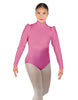 Solid Lycra Long Puff Sleeve with TNeck and Keyhole Back Leotard