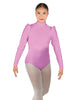 Solid Lycra Long Puff Sleeve with TNeck and Keyhole Back Leotard
