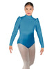 Solid Lycra Long Puff Sleeve with TNeck and Keyhole Back Leotard