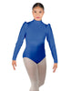 Solid Lycra Long Puff Sleeve with TNeck and Keyhole Back Leotard