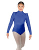 Solid Lycra Long Puff Sleeve with TNeck and Keyhole Back Leotard