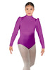 Solid Lycra Long Puff Sleeve with TNeck and Keyhole Back Leotard