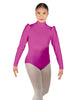 Solid Lycra Long Puff Sleeve with TNeck and Keyhole Back Leotard