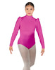 Solid Lycra Long Puff Sleeve with TNeck and Keyhole Back Leotard