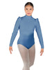 Solid Lycra Long Puff Sleeve with TNeck and Keyhole Back Leotard