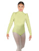 Solid Lycra Long Puff Sleeve with TNeck and Keyhole Back Leotard