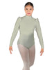 Solid Lycra Long Puff Sleeve with TNeck and Keyhole Back Leotard