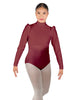 Solid Lycra Long Puff Sleeve with TNeck and Keyhole Back Leotard
