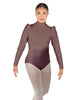 Solid Lycra Long Puff Sleeve with TNeck and Keyhole Back Leotard