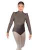 Solid Lycra Long Puff Sleeve with TNeck and Keyhole Back Leotard