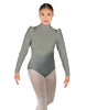 Solid Lycra Long Puff Sleeve with TNeck and Keyhole Back Leotard