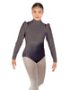 Solid Lycra Long Puff Sleeve with TNeck and Keyhole Back Leotard