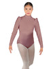 Solid Lycra Long Puff Sleeve with TNeck and Keyhole Back Leotard