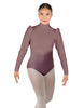 Solid Lycra Long Puff Sleeve with TNeck and Keyhole Back Leotard