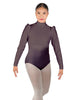 Solid Lycra Long Puff Sleeve with TNeck and Keyhole Back Leotard