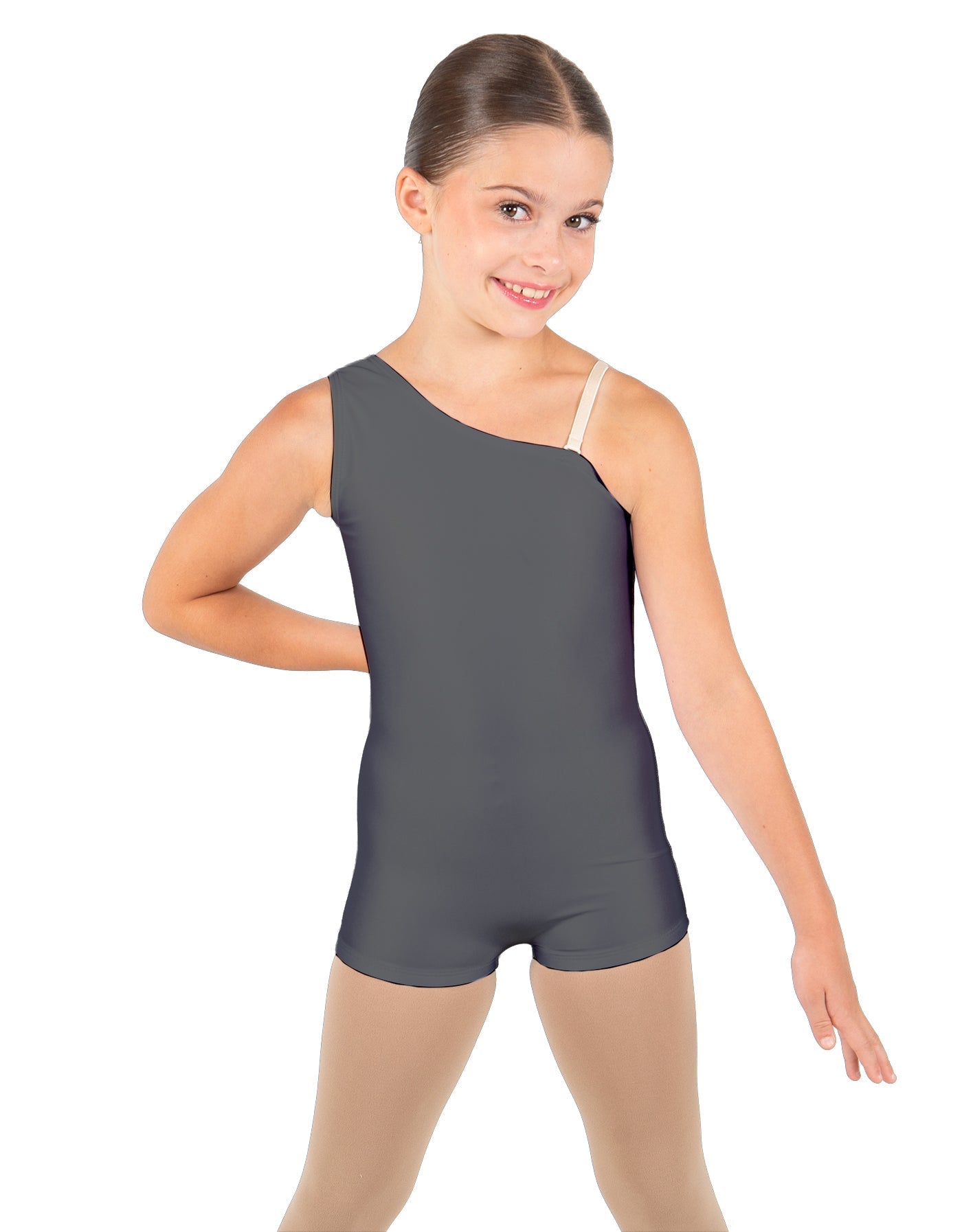Solid Lycra One Shoulder Biketard