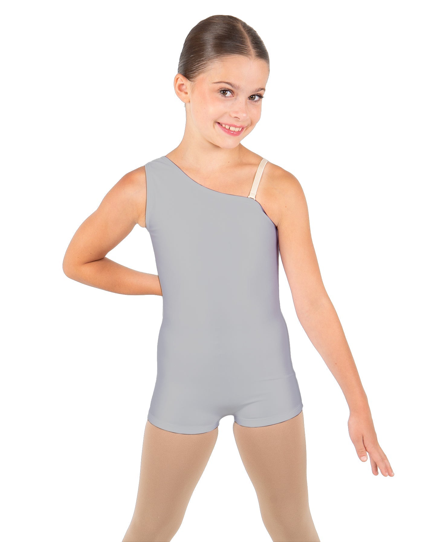 Solid Lycra One Shoulder Biketard