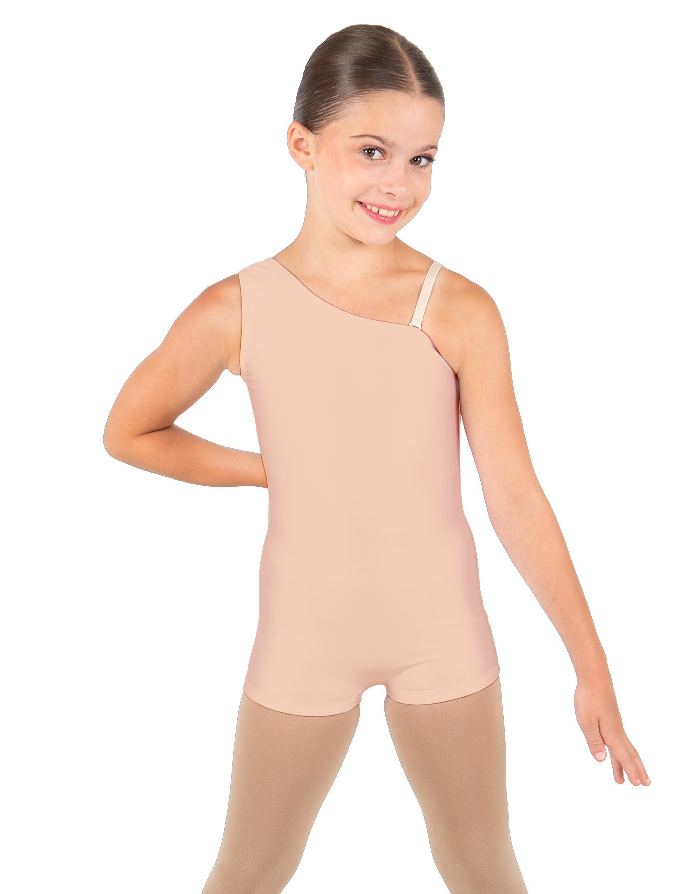 Solid Lycra One Shoulder Biketard