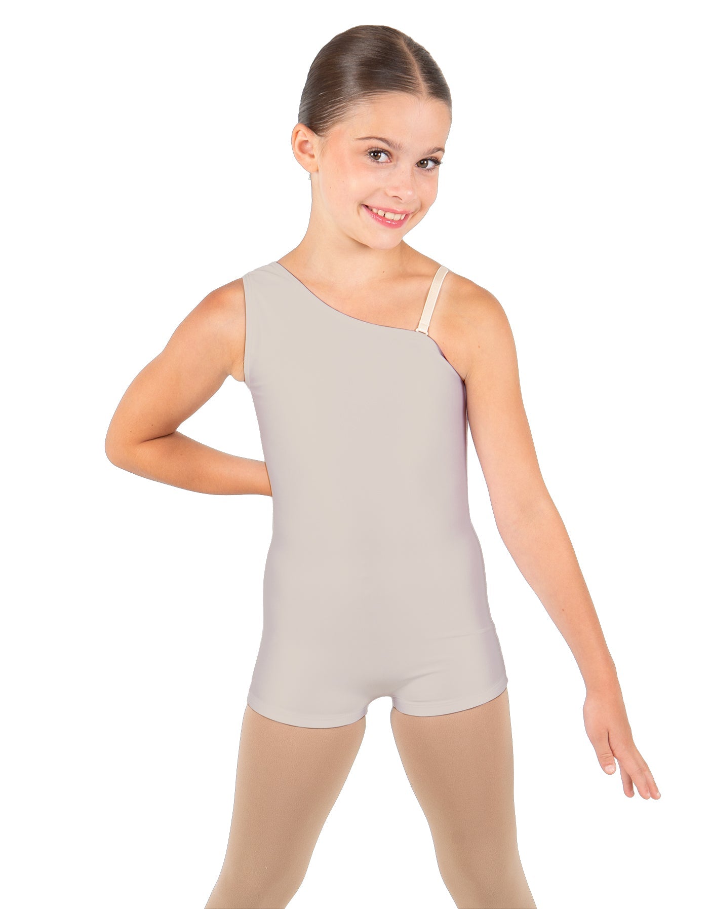 Solid Lycra One Shoulder Biketard
