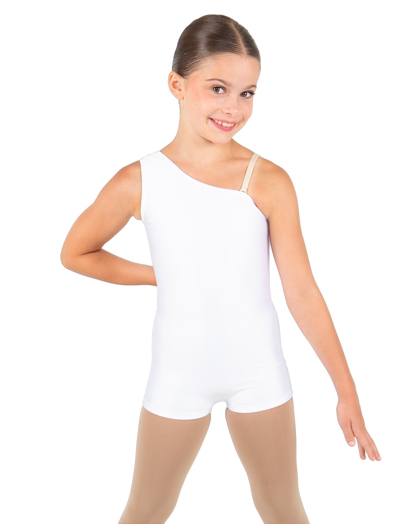 Solid Lycra One Shoulder Biketard