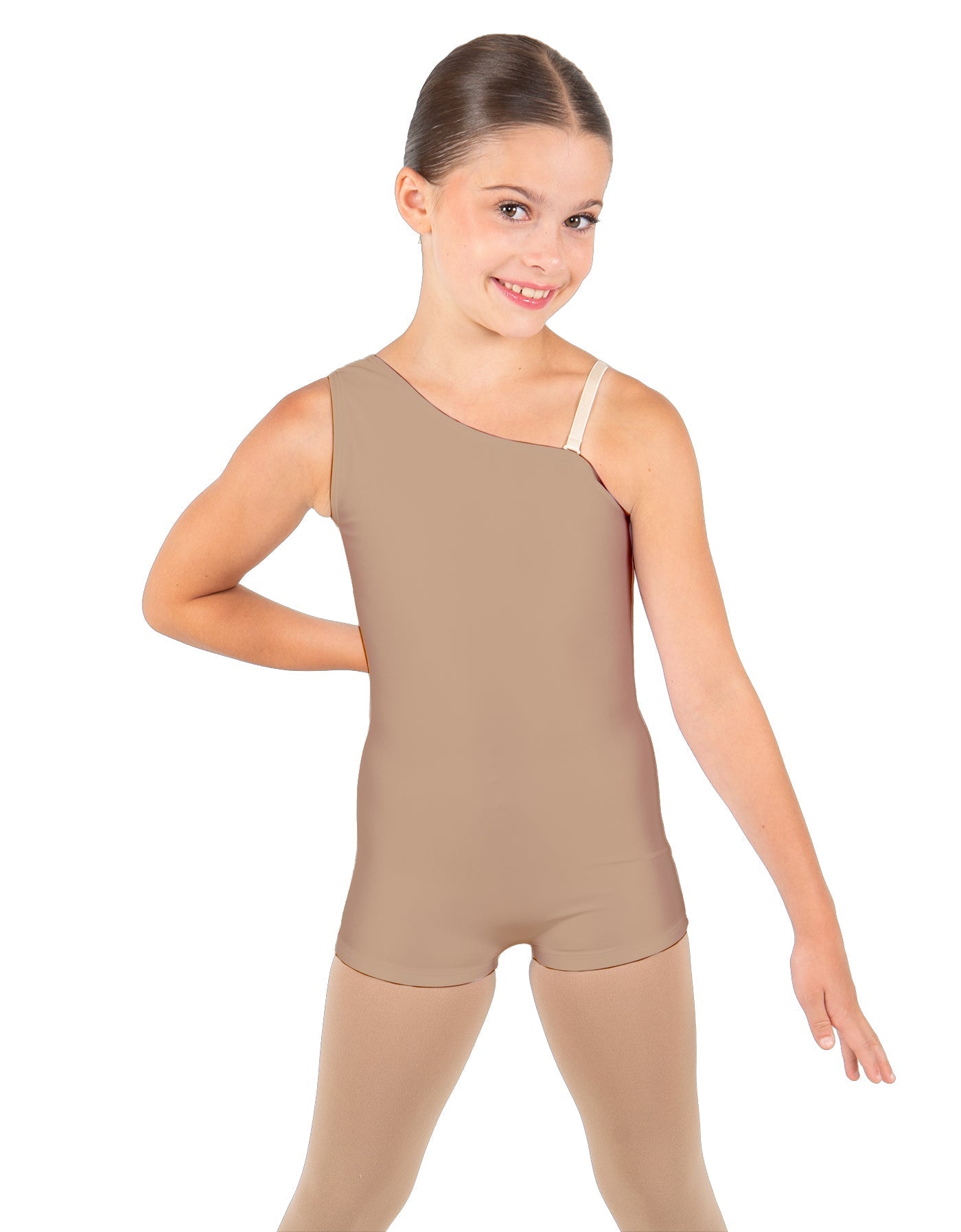 Solid Lycra One Shoulder Biketard