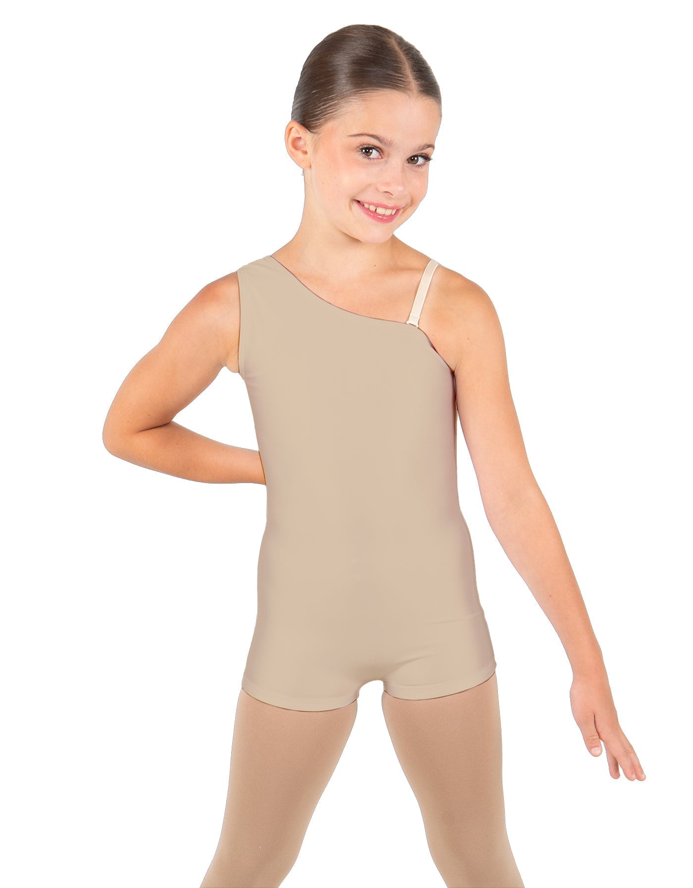 Solid Lycra One Shoulder Biketard