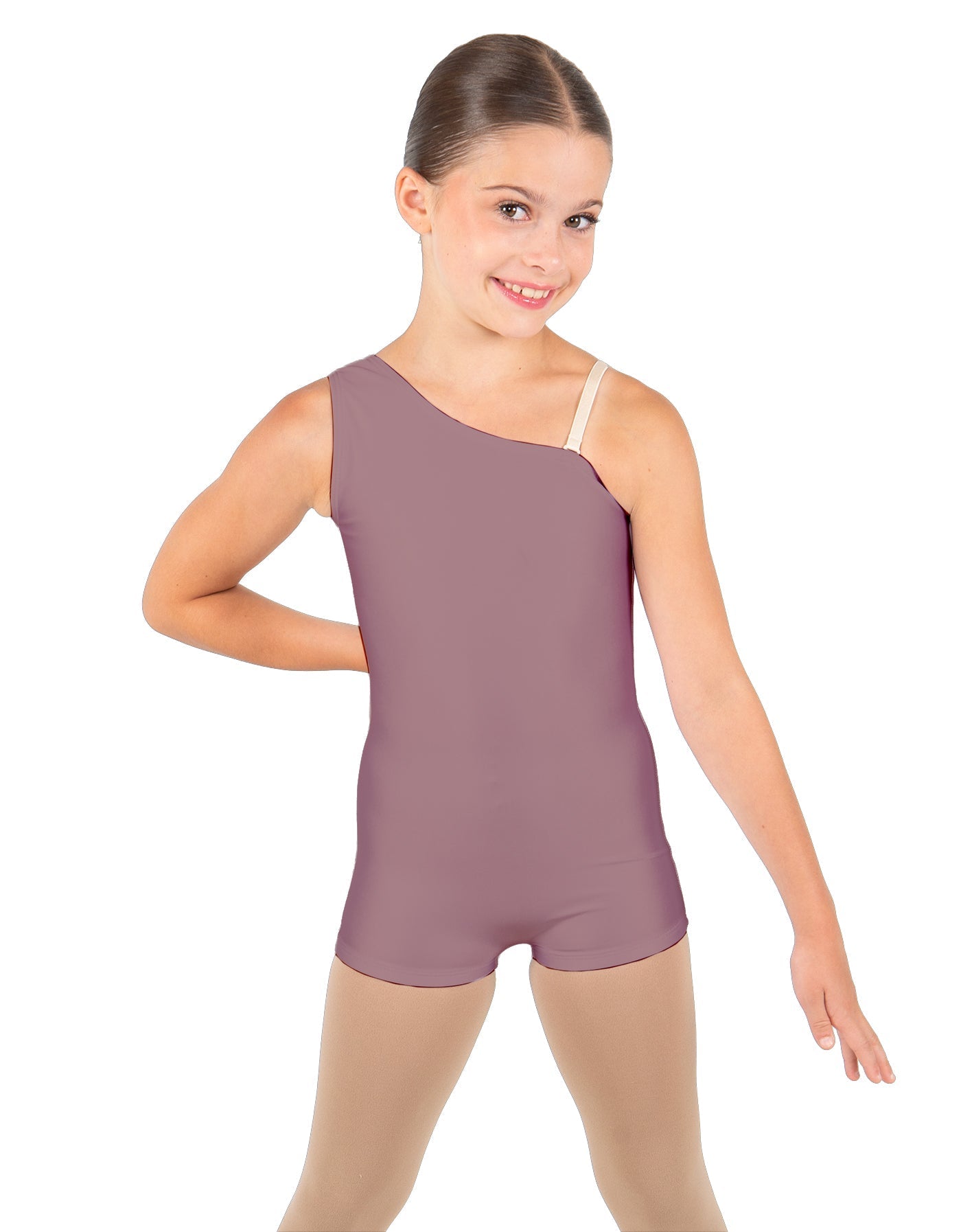 Solid Lycra One Shoulder Biketard