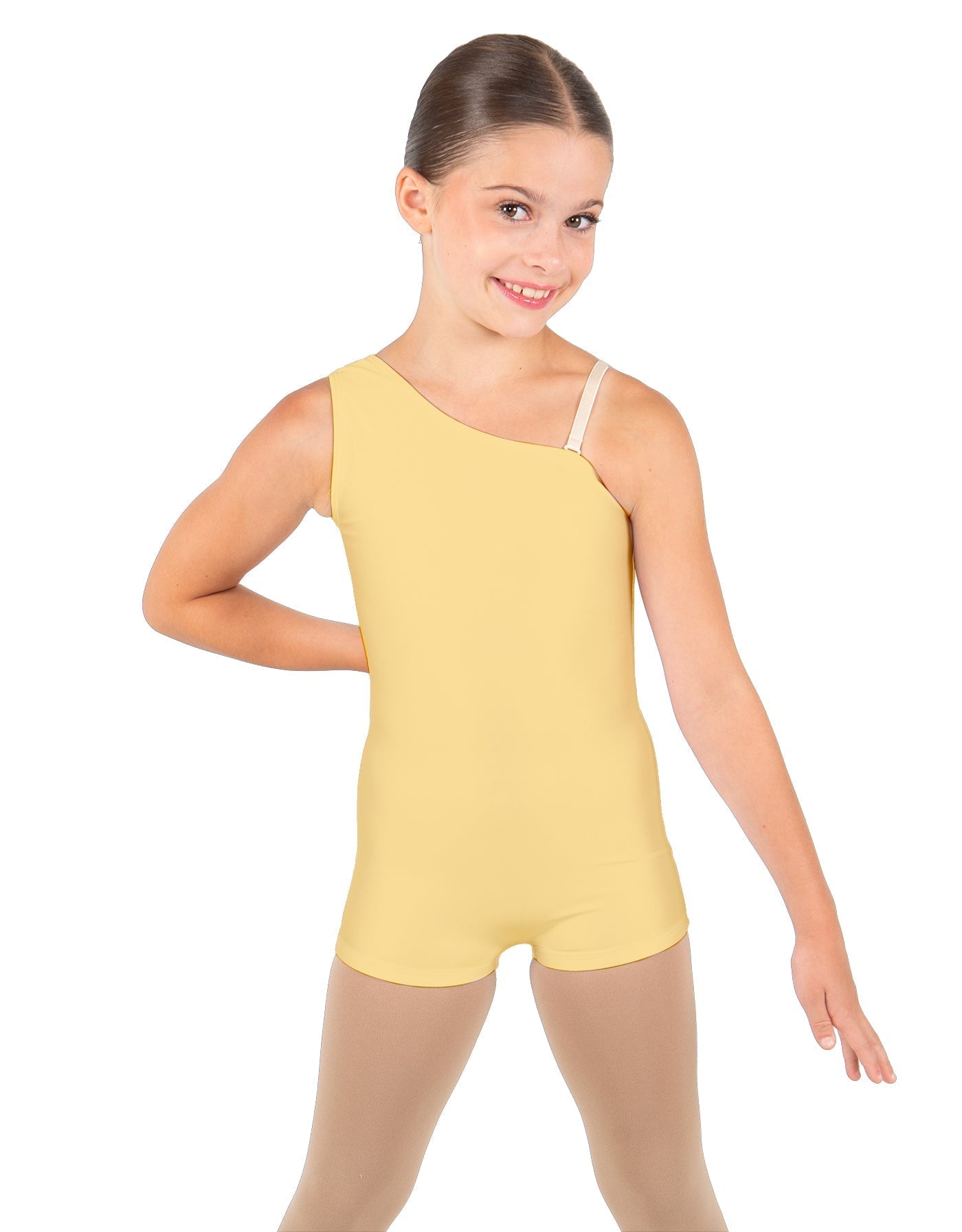 Solid Lycra One Shoulder Biketard
