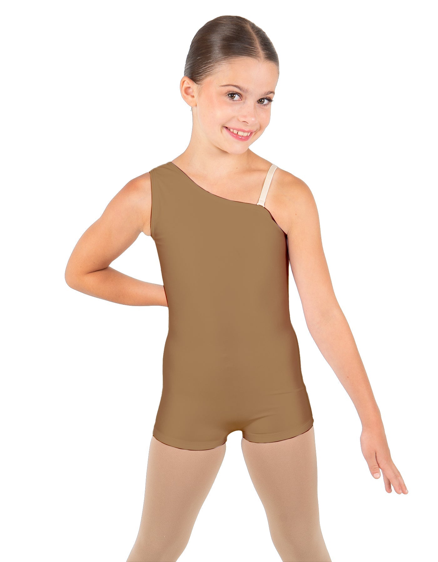 Solid Lycra One Shoulder Biketard