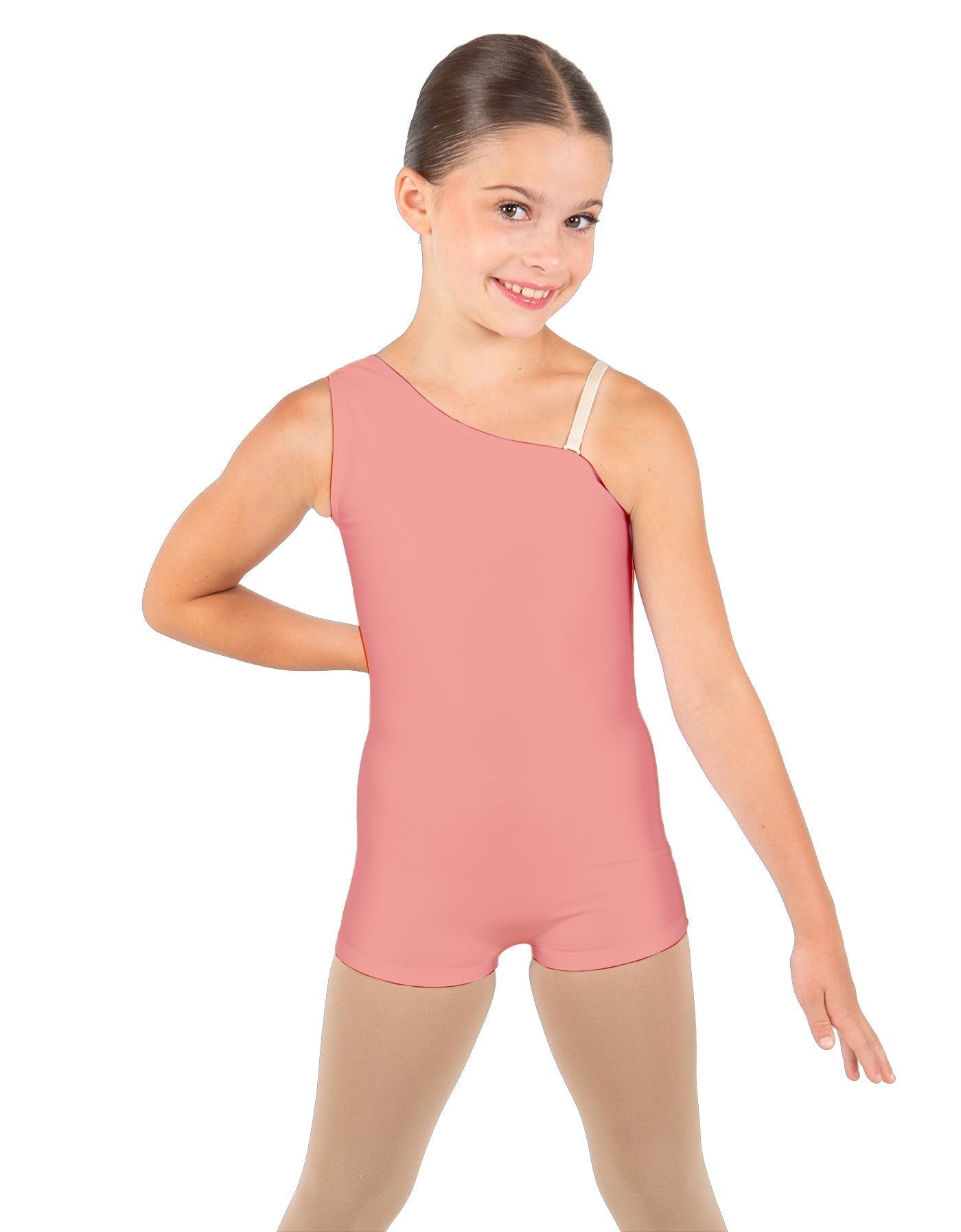 Solid Lycra One Shoulder Biketard
