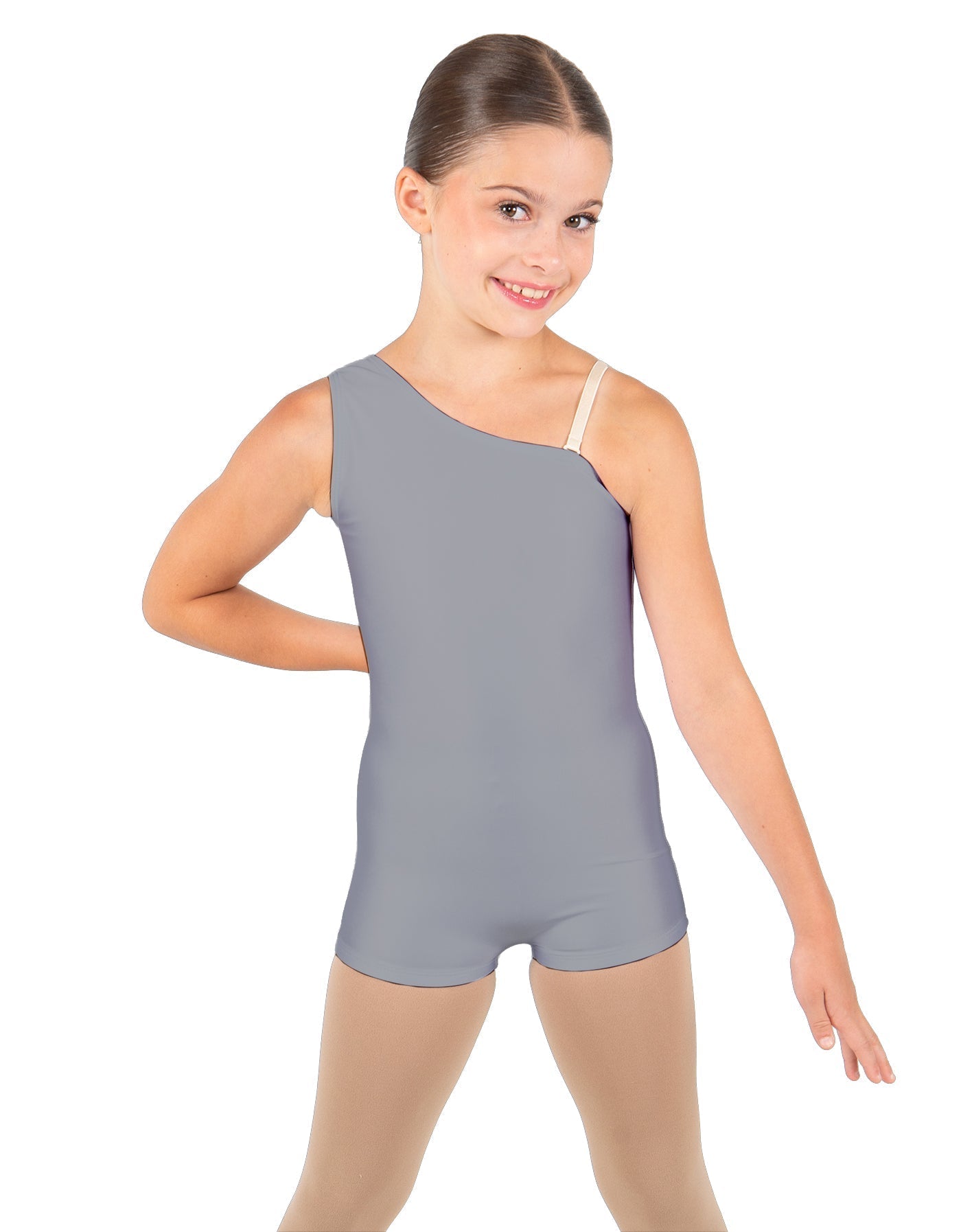 Solid Lycra One Shoulder Biketard