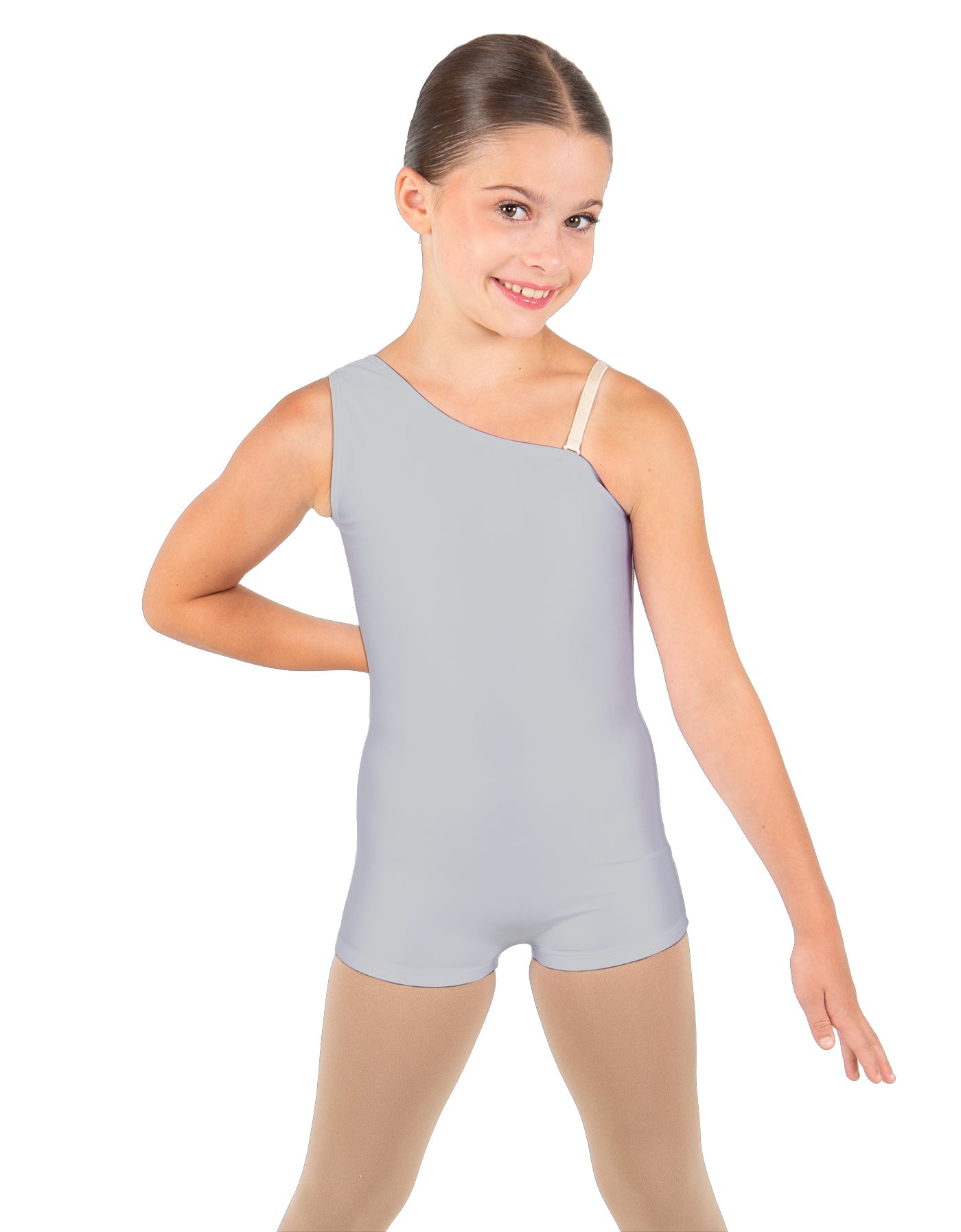 Solid Lycra One Shoulder Biketard