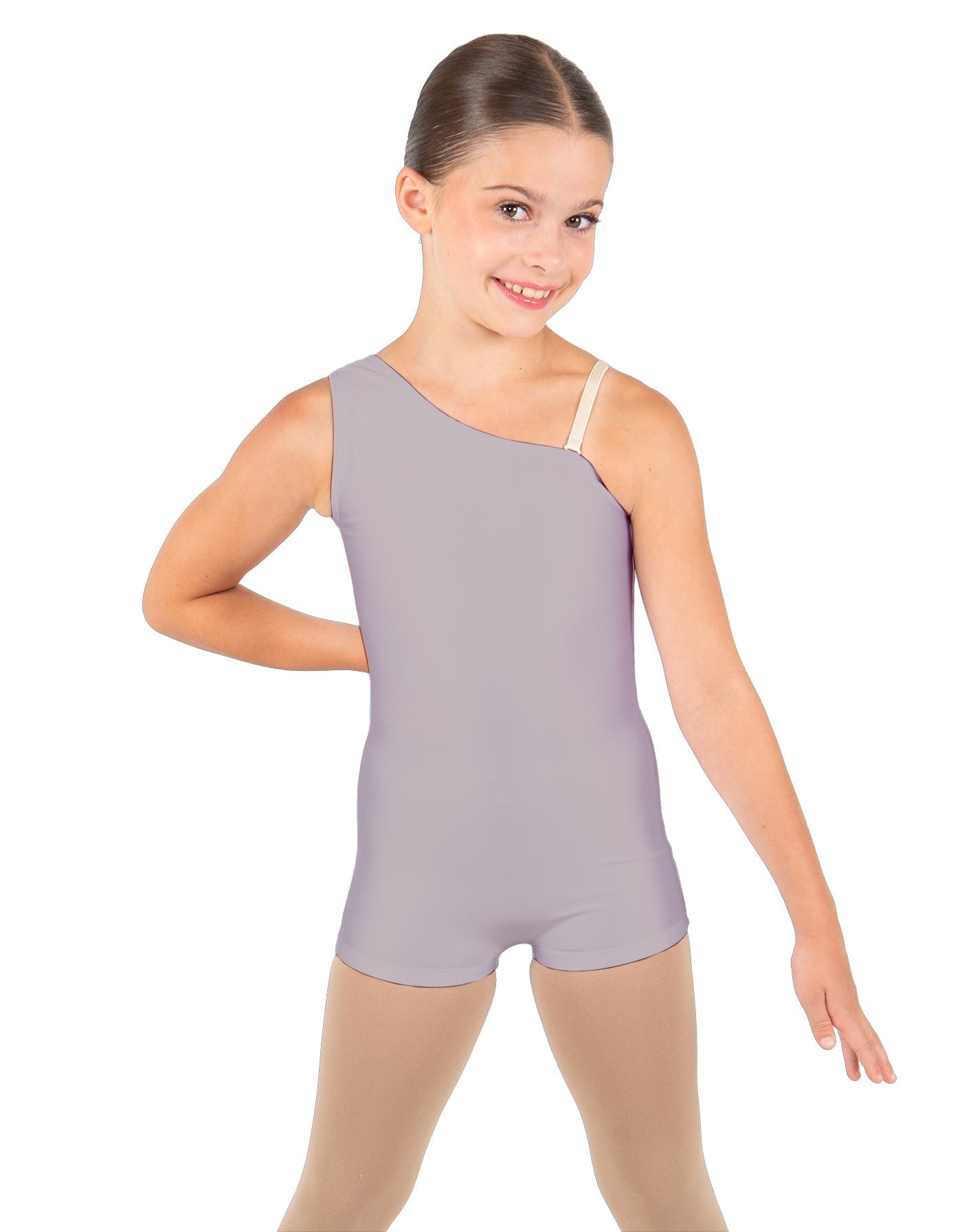 Solid Lycra One Shoulder Biketard
