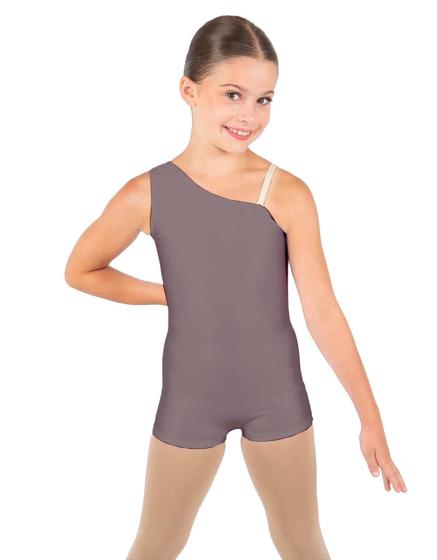 Solid Lycra One Shoulder Biketard