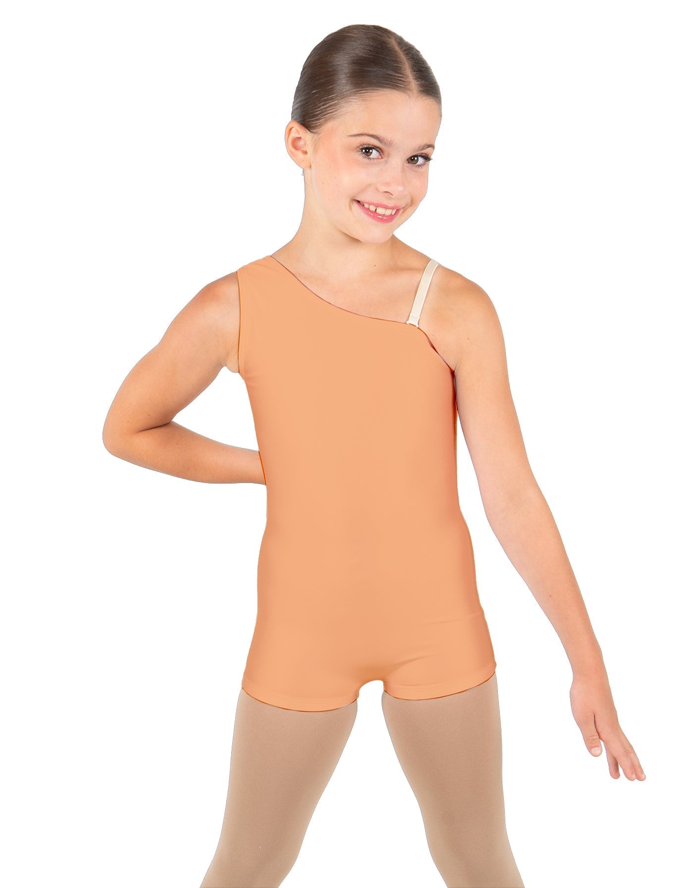 Solid Lycra One Shoulder Biketard