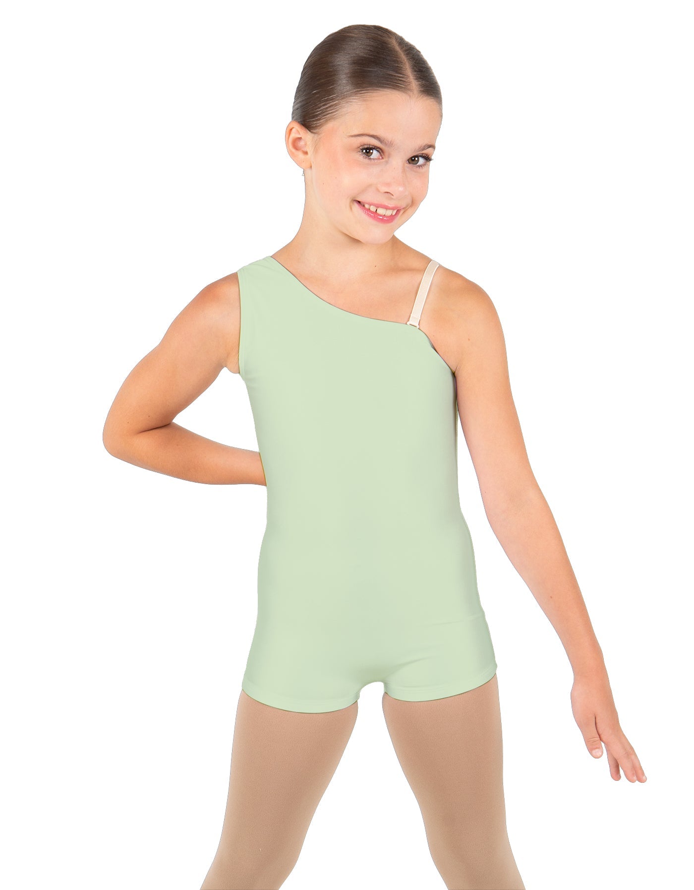 Solid Lycra One Shoulder Biketard