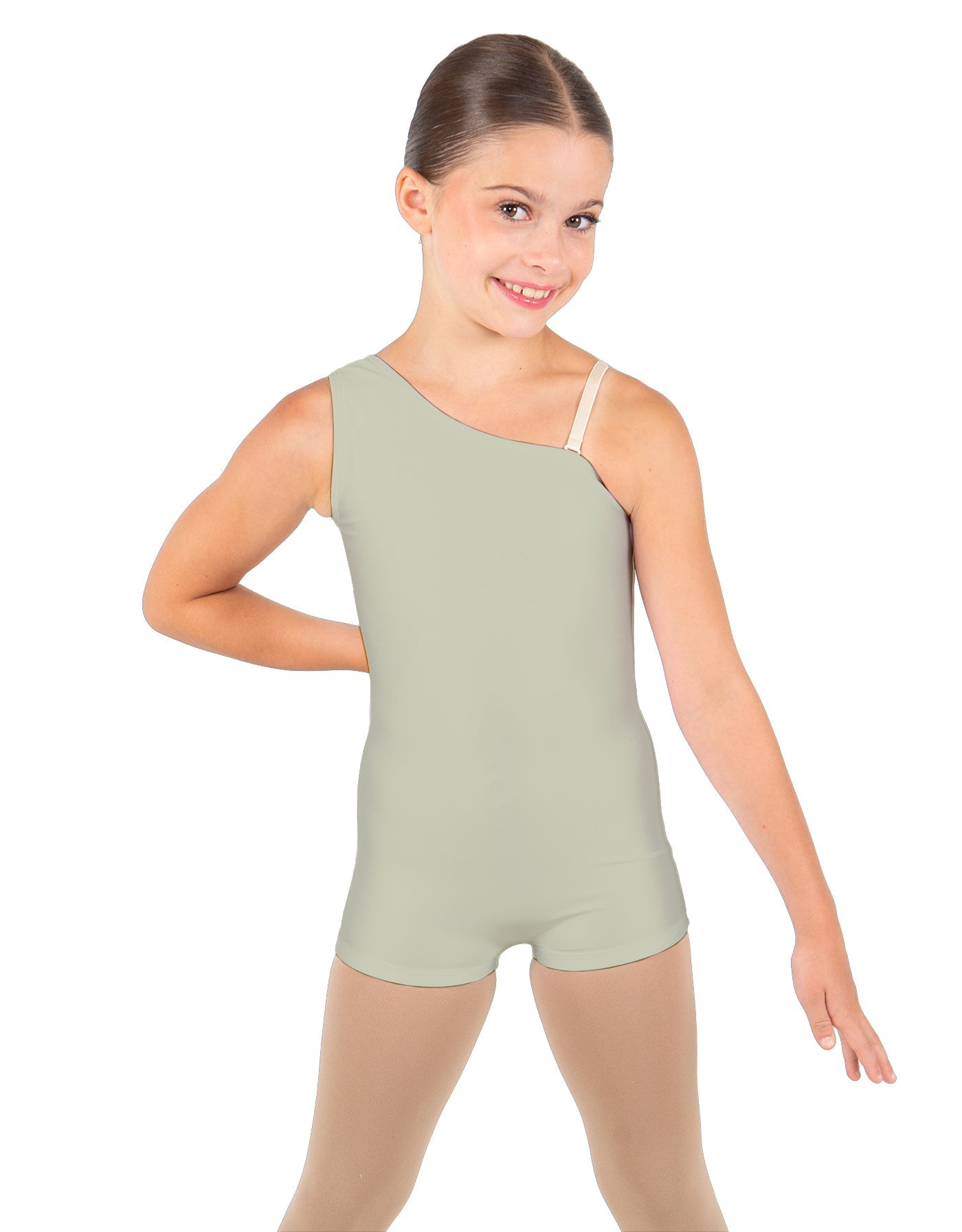 Solid Lycra One Shoulder Biketard
