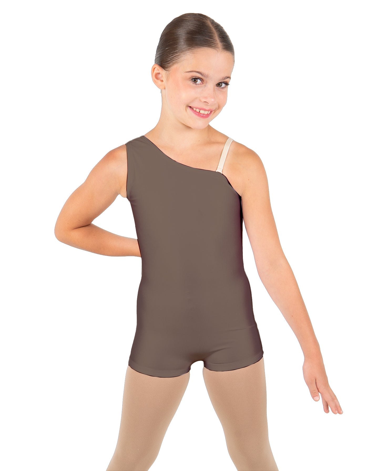 Solid Lycra One Shoulder Biketard