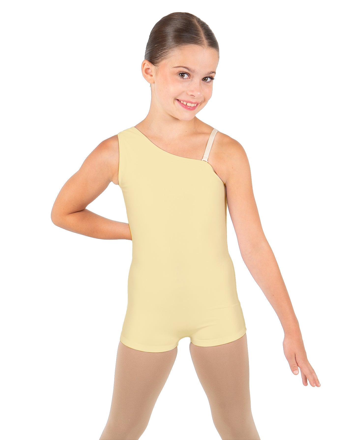 Solid Lycra One Shoulder Biketard