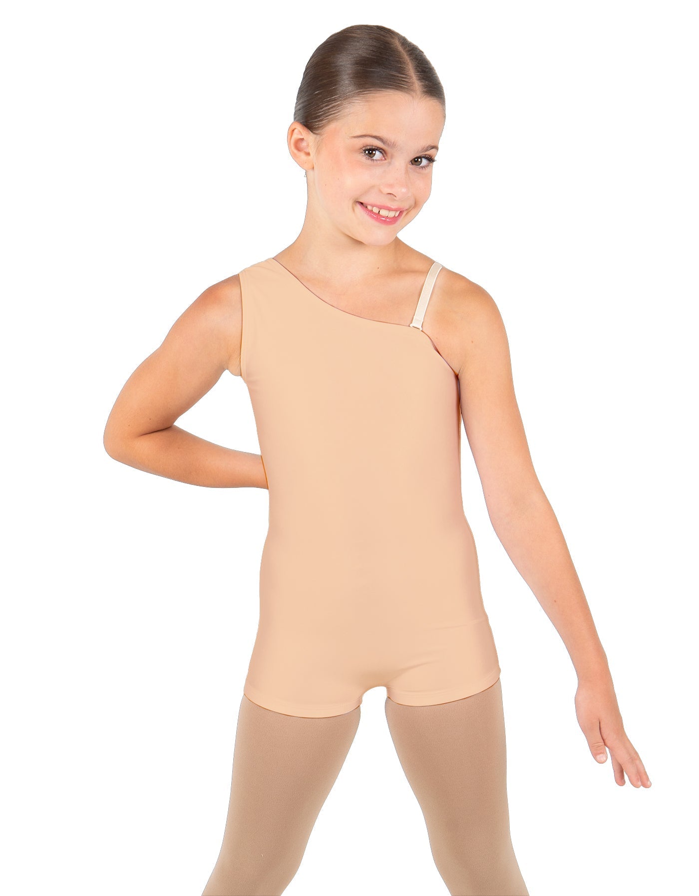 Solid Lycra One Shoulder Biketard
