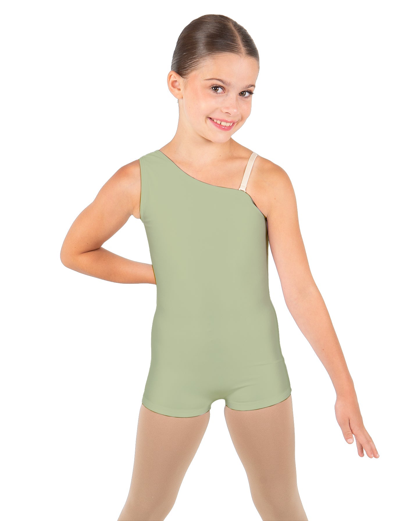 Solid Lycra One Shoulder Biketard